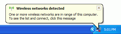 xp wireless detected