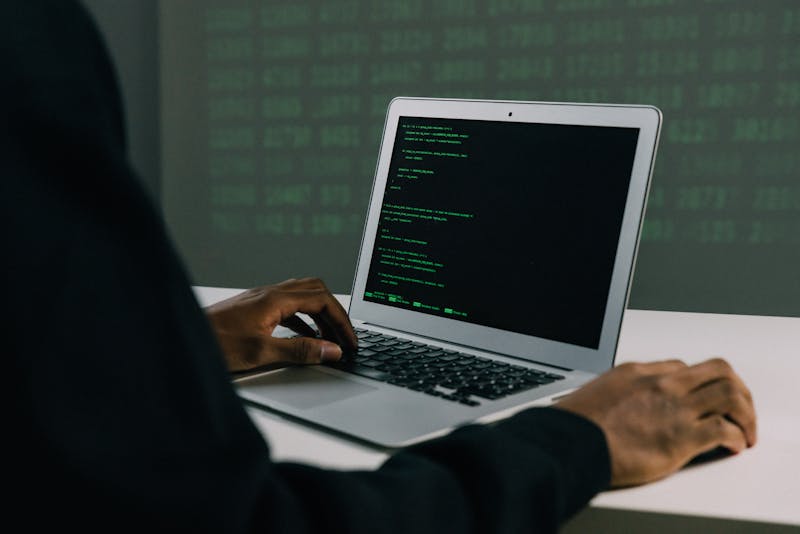 A man working on his laptop